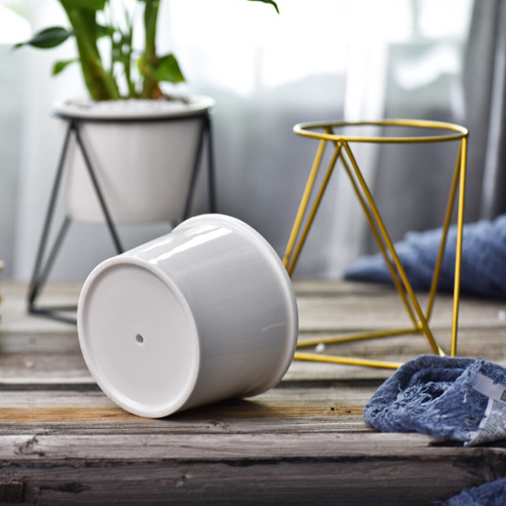 Nordic Geometric Ceramic Planter