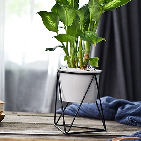 Nordic Geometric Ceramic Planter