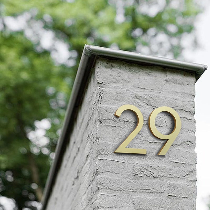 Hudson - Gold - Floating House Number